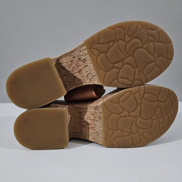 NEW Kork Ease Taige Sandal Chunky Platform Heel Orange Leather Cork Size 11 - Picture 10 of 12